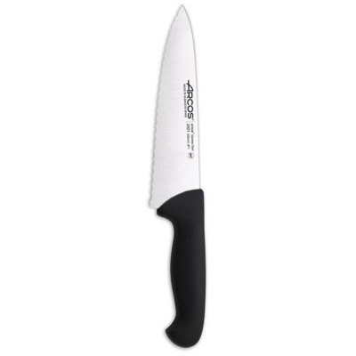 Kuchařský nůž, vroubkovaný, řada 2900, Arcos, Černá, (L)333mm