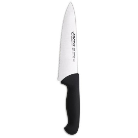 Kuchařský nůž, vroubkovaný, řada 2900, Arcos, Černá, (L)333mm