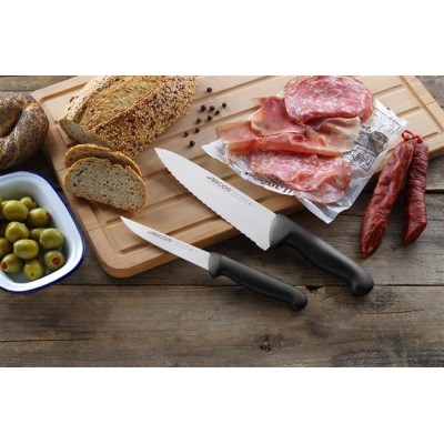 Kuchařský nůž, vroubkovaný, řada 2900, Arcos, Černá, (L)333mm