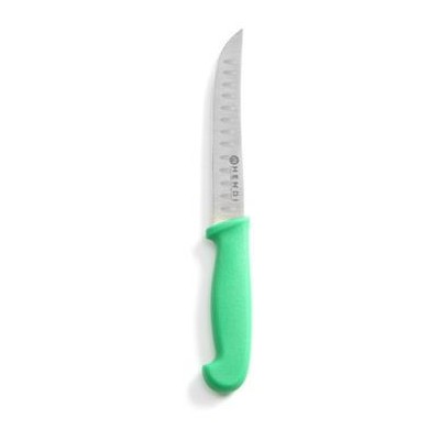 Univerzální nůž s vroubkovanou čepelí, HENDI, dlouhý model, Zelená, (L)230mm