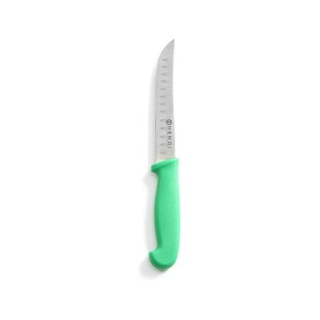 Univerzální nůž s vroubkovanou čepelí, HENDI, dlouhý model, Zelená, (L)230mm