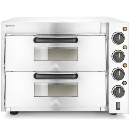 Dvoukomorová pec na pizzu 3000 W, HENDI, Stříbrná, 230V/3000W, 580x560x(H)435mm