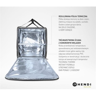 Tepelně izolovaný přepravní batoh, HENDI, 75,2L, Černá, 410x410x(H)480mm