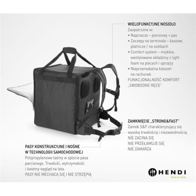 Tepelně izolovaný přepravní batoh, HENDI, 75,2L, Černá, 410x410x(H)480mm