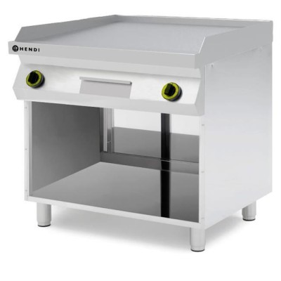 Plynový gril s hladkou deskou Kitchen Line, HENDI, Kitchen Line, 2 ohřívací zóny, každá se 3 hořáky, celkový výkon 10 kW, 10kW,