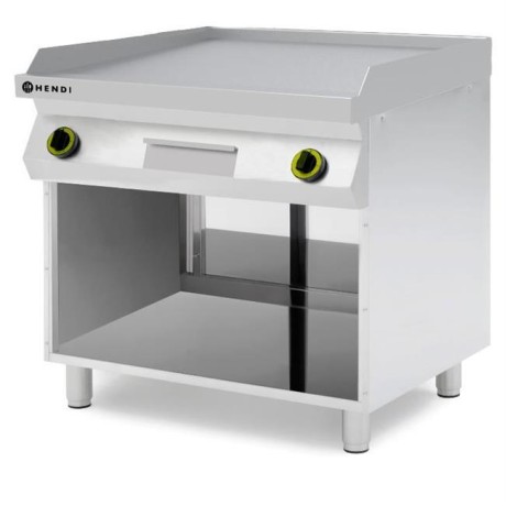 Plynový gril s hladkou deskou Kitchen Line, HENDI, Kitchen Line, 2 ohřívací zóny, každá se 3 hořáky, celkový výkon 10 kW, 10kW,