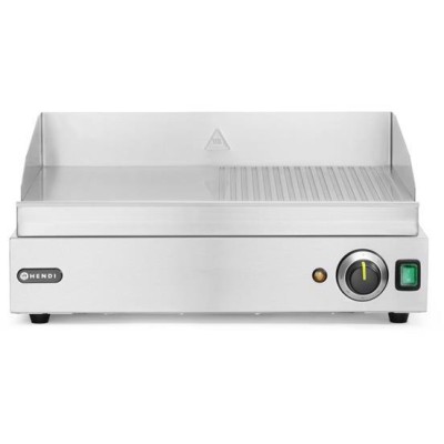 Mřížka s polovičním žebrováním, HENDI, Profi Line, 1/2 plochý, 1/2 žebrovaný, 230V/2400W, 550x435x(H)245mm
