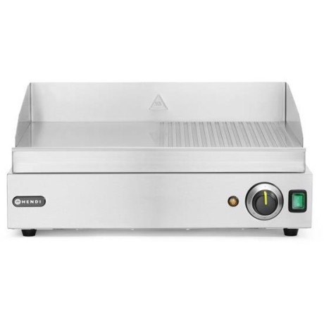 Mřížka s polovičním žebrováním, HENDI, Profi Line, 1/2 plochý, 1/2 žebrovaný, 230V/2400W, 550x435x(H)245mm