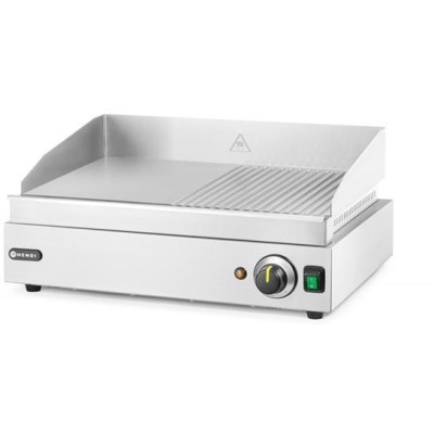 Mřížka s polovičním žebrováním, HENDI, Profi Line, 1/2 plochý, 1/2 žebrovaný, 230V/2400W, 550x435x(H)245mm