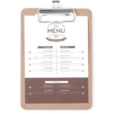 Desky s klipem na menu, HENDI, 125x180mm