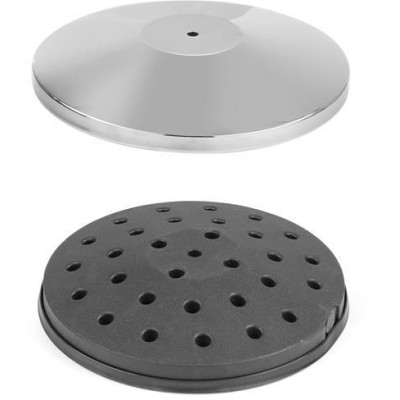 Základna pro sloupek se stříbrnou chromovou bariérou, HENDI, ø360x(H)65mm
