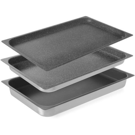 Hliníkový podnos s nepřilnavým povrchem GN 1/1, HENDI, GN 1/1, 530x325x(H)65mm