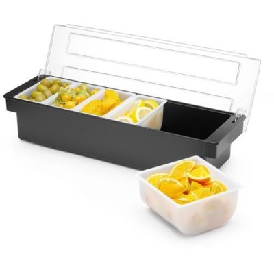 Zásobník na nápoje - 5 náplní, BarUp, Černá, 480x150x(H)100mm