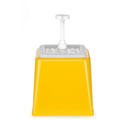 Zásobník na omáčky s pumpičkou, HENDI, 2,5L, Žlutá, 230x210x(H)327mm