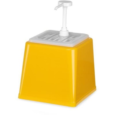 Zásobník na omáčky s pumpičkou, HENDI, 2,5L, Žlutá, 230x210x(H)327mm