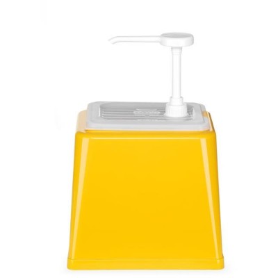 Zásobník na omáčky s pumpičkou, HENDI, 2,5L, Žlutá, 230x210x(H)327mm