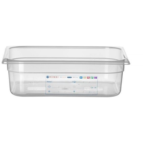 Kontejner GN 1/2 HACCP, HENDI, GN 1/2, 6,5L, Průhledná, 325x265x(H)100mm