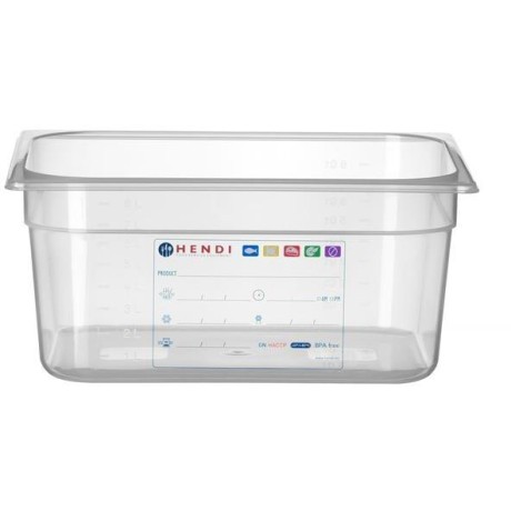Kontejner GN 1/2 HACCP, HENDI, GN 1/2, 9,5L, Průhledná, 325x265x(H)150mm