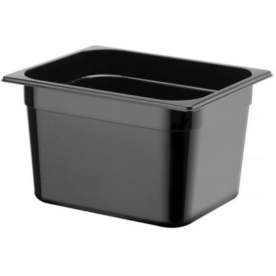 Kontejner GN 1/2 černý polykarbonát, HENDI, Profi Line, 12,5L, Černá, 325x265x(H)200mm