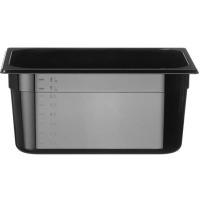 Kontejner GN 1/2 černý polykarbonát, HENDI, Profi Line, GN 1/2, 9,5L, Černá, 325x265x(H)150mm