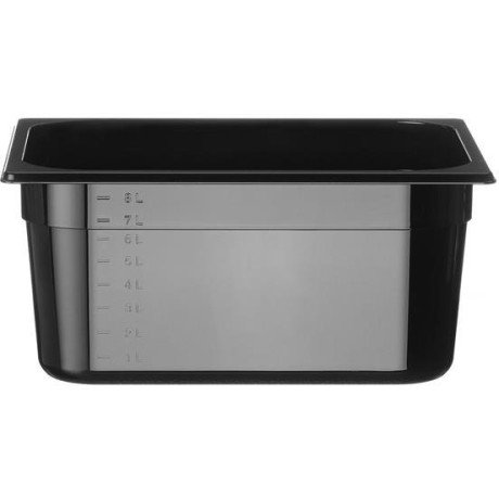 Kontejner GN 1/2 černý polykarbonát, HENDI, Profi Line, GN 1/2, 9,5L, Černá, 325x265x(H)150mm