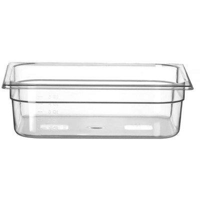 Kontejner GN 1/2 polykarbonát, HENDI, Profi Line, GN 1/2, 6,5L, Průhledná, 325x265x(H)100mm