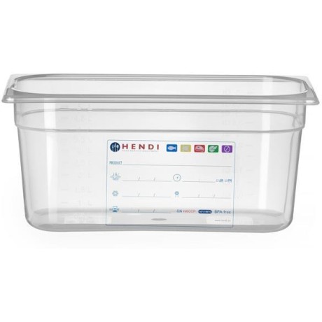 Kontejner GN 1/3 HACCP, HENDI, GN 1/3, 5,7L, Průhledná, 325x176x(H)150mm