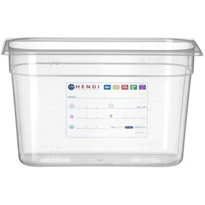 Kontejner GN 1/3 HACCP, HENDI, GN 1/3, 7,8L, Průhledná, 325x176x(H)200mm