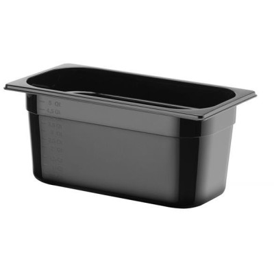 Kontejner GN 1/3 černý polykarbonát, HENDI, Profi Line, GN 1/3, 5,7L, Černá, 325x176x(H)150mm