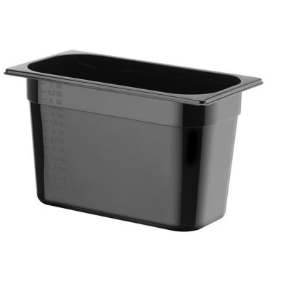 Kontejner GN 1/3 černý polykarbonát, HENDI, Profi Line, GN 1/3, 7,8L, Černá, 325x176x(H)200mm
