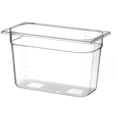 Kontejner GN 1/3 polykarbonát, HENDI, Profi Line, GN 1/3, 7,8L, Průhledná, 325x176x(H)200mm