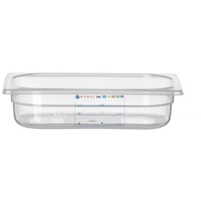Kontejner GN 1/4 HACCP, HENDI, GN 1/4, 1,8L, Průhledná, 265x162x(H)65mm