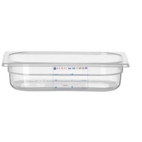 Kontejner GN 1/4 HACCP, HENDI, GN 1/4, 1,8L, Průhledná, 265x162x(H)65mm