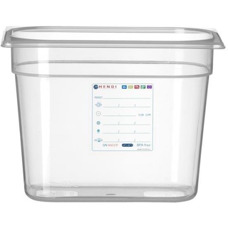 Kontejner GN 1/4 HACCP, HENDI, GN 1/4, 5,5L, Průhledná, 265x162x(H)200mm
