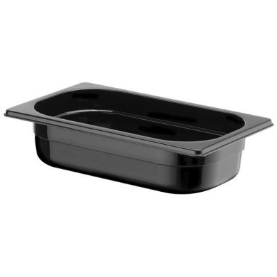 Kontejner GN 1/4 černý polykarbonát, HENDI, Profi Line, GN 1/4, 1,8L, Černá, 265x162x(H)65mm