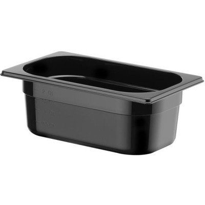 Kontejner GN 1/4 černý polykarbonát, HENDI, Profi Line, GN 1/4, 2,8L, Černá, 265x162x(H)100mm