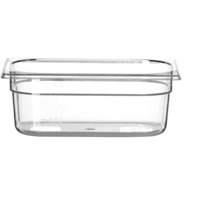 Kontejner GN 1/4 polykarbonát, HENDI, Profi Line, GN 1/4, 2,8L, Průhledná, 265x162x(H)100mm