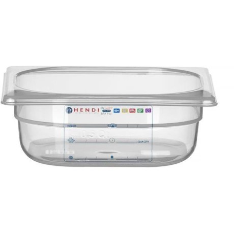 Kontejner GN 1/6 HACCP, HENDI, GN 1/6, 1L, Průhledná, 176x162x(H)65mm