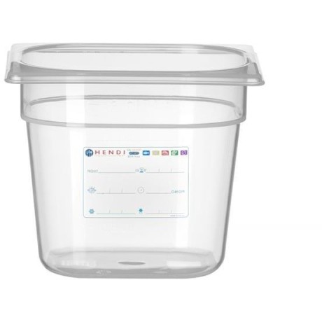 Kontejner GN 1/6 HACCP, HENDI, GN 1/6, 2,4L, Průhledná, 176x162x(H)150mm
