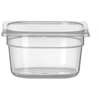 Kontejner GN 1/6 polypropylen, HENDI, Profi Line, GN 1/6, 1,6L, Průhledná, 176x162x(H)100mm