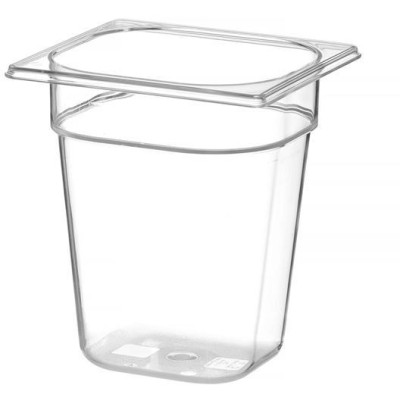 Kontejner GN 1/6 polykarbonát, HENDI, Profi Line, GN 1/6, 3,4L, Průhledná, 176x162x(H)200mm