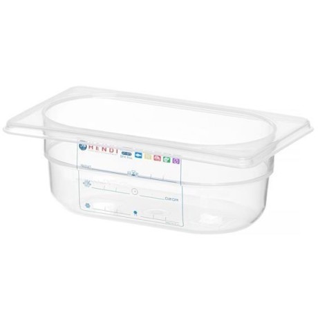 Kontejner GN 1/9 HACCP, HENDI, GN 1/9, 0,6L, Průhledná, 176x108x(H)65mm