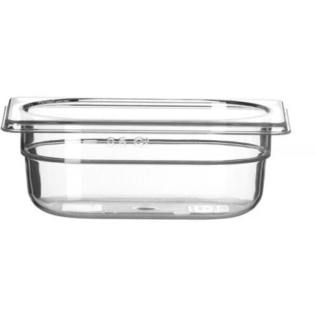 Kontejner GN 1/9 polykarbonát, HENDI, Profi Line, GN 1/9, 0,6L, Průhledná, 176x108x(H)65mm