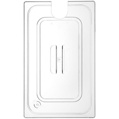 Víko pro polykarbonátové GN nádoby s výřezem pro sous-vide cirkulátor, HENDI, GN 1/1, Průhledná, 530x325mm