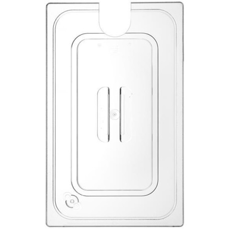 Víko pro polykarbonátové GN nádoby s výřezem pro sous-vide cirkulátor, HENDI, GN 1/1, Průhledná, 530x325mm