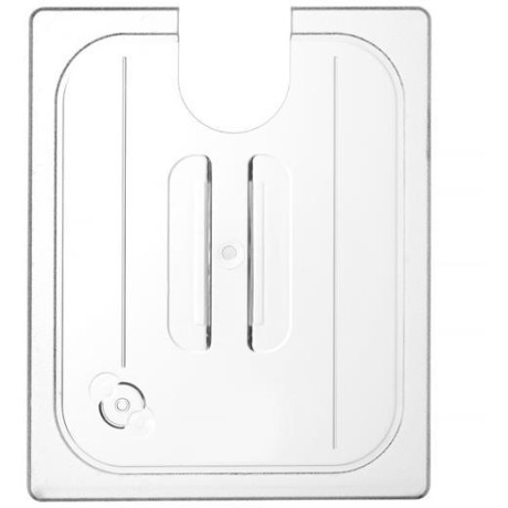 Víko pro polykarbonátové GN nádoby s výřezem pro sous-vide cirkulátor, HENDI, GN 1/2, Průhledná, 265x325mm