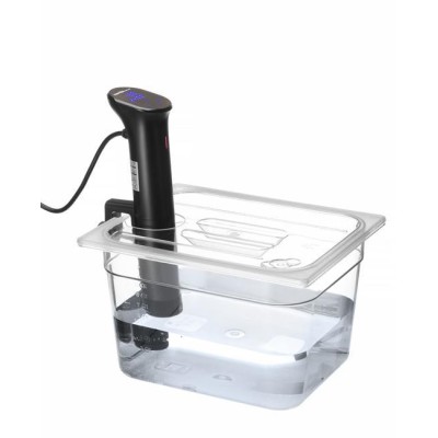 Víko pro polykarbonátové GN nádoby s výřezem pro sous-vide cirkulátor, HENDI, GN 1/2, Průhledná, 265x325mm