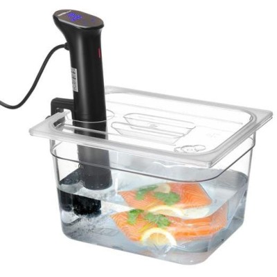 Víko pro polykarbonátové GN nádoby s výřezem pro sous-vide cirkulátor, HENDI, GN 1/2, Průhledná, 265x325mm