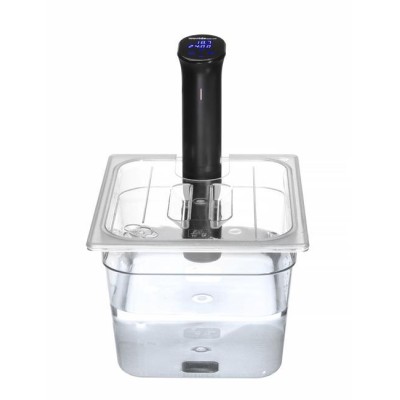 Víko pro polykarbonátové GN nádoby s výřezem pro sous-vide cirkulátor, HENDI, GN 1/2, Průhledná, 265x325mm