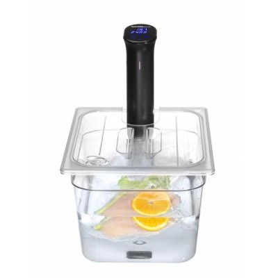 Víko pro polykarbonátové GN nádoby s výřezem pro sous-vide cirkulátor, HENDI, GN 1/2, Průhledná, 265x325mm